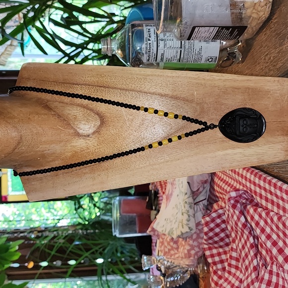 New Black onyx Buddha necklace - Picture 4 of 5
